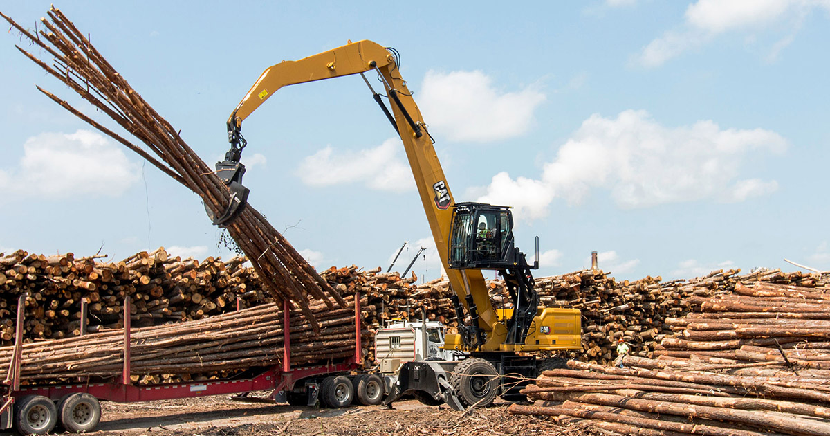 Machines forestières Cat | Solutions pour scieries | Pelles de manutention Cat MH3040