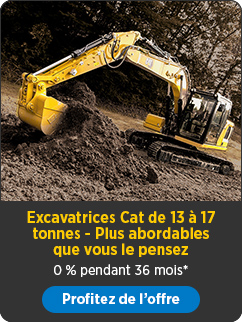 Découvrez nos excavatrices Cat de 13 à 17 tonnes