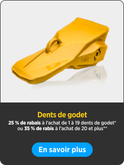 Les dents de godet Cat augmentent la productivité et diminuent les coûts du cycle de vie des godets.